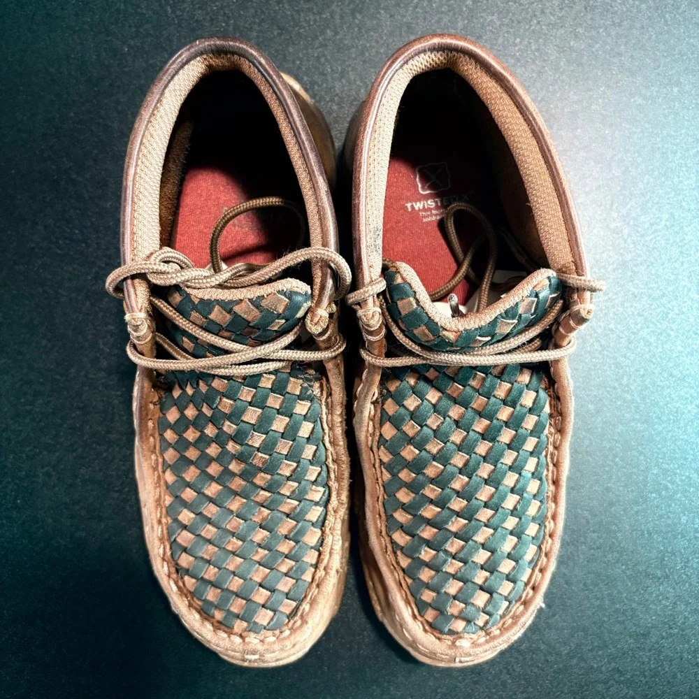 Twisted X Kid's Chukka Driving Mocs Oiled Saddle leather western youth 1 M kids
